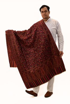 Vrinde Wool Embellished Men, Women Shawl(Brown)