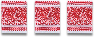 Namal Poly Cotton Embroidered Men, Women Shawl(Red, White)