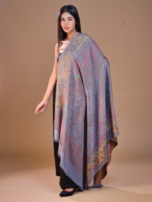 swi stylish Wool Paisley Women Shawl(Grey)