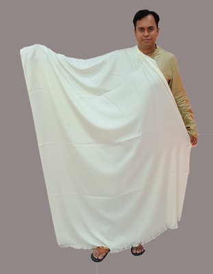 Vrinde Wool Solid Men Shawl(White)