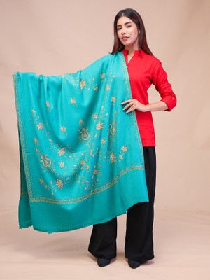 swi stylish Pashmina Woven Women Shawl(Green)