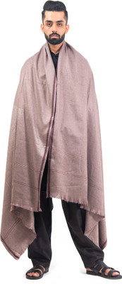 BAISA Wool Solid Men Shawl(Brown)