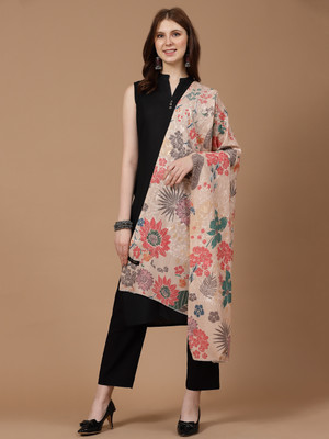 swi stylish Wool Printed Women Shawl(Grey)