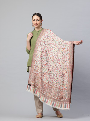 swi stylish Wool Woven, Printed Women Shawl(Multicolor)