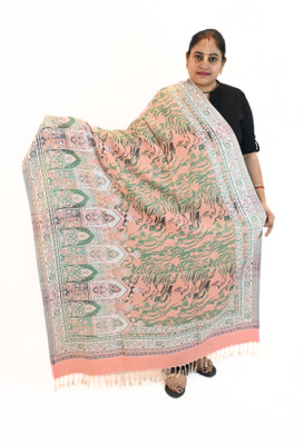 Vrinde Wool Self Design Women Shawl(Multicolor)