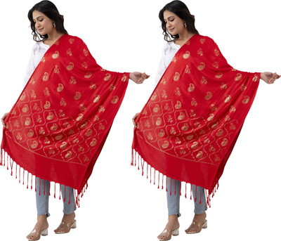 ML HUB Wool Printed Women Shawl(Multicolor)