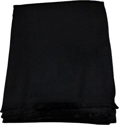 CHANDRAVATI Wool Solid Men Shawl(Black)