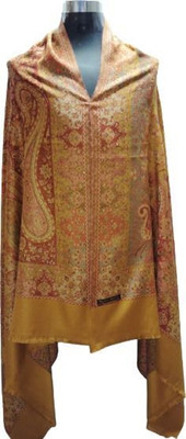 CHOUDHARYRETAILS Wool Embroidered Women Shawl(Yellow)