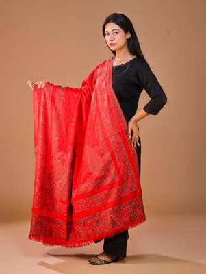 swi stylish Wool Paisley Women Shawl(Red)