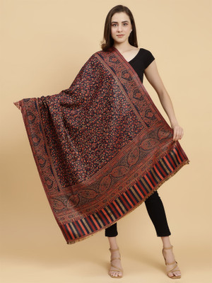 Moda Chales Polyester Wool Blend Woven Women Shawl(Dark Blue)