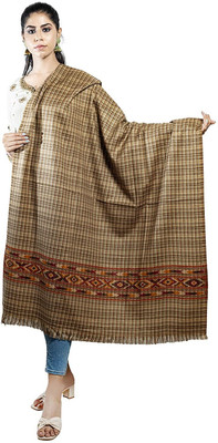 Braid N Cord Polyester Wool Blend Applique Women Shawl(Beige)