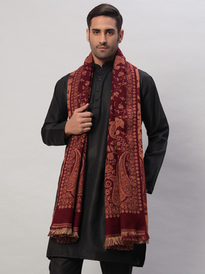 Ravaiyaa - Attitude Is Everything Wool Paisley Men Shawl(Maroon)