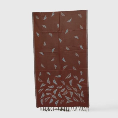 TR SHAWLS Polyester Wool Blend Woven Women Shawl(Brown)