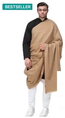CHARMISKIDS Wool Solid Men Shawl(Brown)