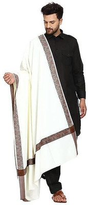 CHOUDHARYRETAILS Cotton Embroidered Women Shawl(White)