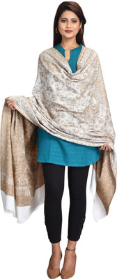 CHOUDHARYRETAILS Wool Woven Women Shawl(White)