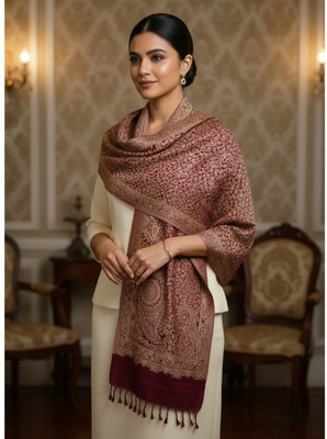 Kalaste Pashmina Woven Women Shawl(Maroon)