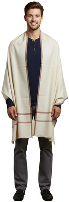 Sprha Wool Solid Men Shawl(White)