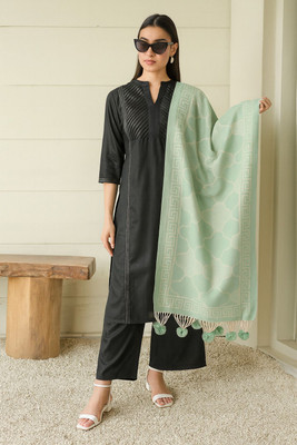 SCHp Wool Printed Women Shawl(Light Green)