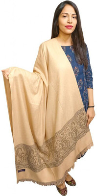 Retailmart Wool Printed Women Shawl(Brown)