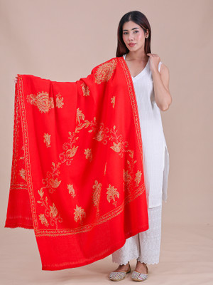 swi stylish Pashmina Woven Women Shawl(Red)