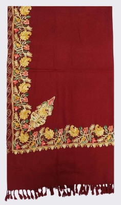 Kashmiri Wool Embroidered Women Shawl(Maroon)