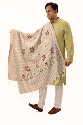 Sprha Wool Polka Print Men, Women Shawl(Beige)