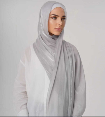 ANBA Silk Solid Women Shawl(Grey)