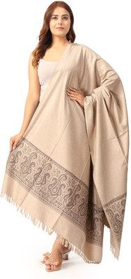 Retailmart Wool Printed Women Shawl(Beige)