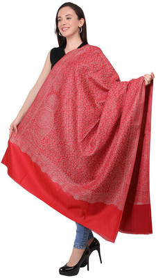 Life and style Wool Printed Women Shawl(Red)