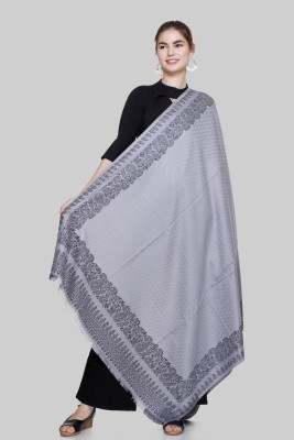 Sudako Acrylic Printed Women Shawl(Light Blue)