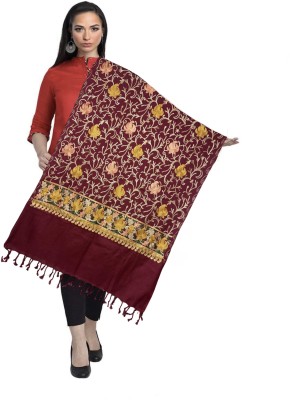 PEHNAVA BY JC Pashmina Embroidered Women Shawl(Maroon)