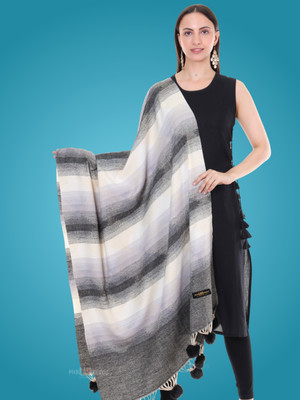 Pick Ur Needs Pashmina Self Design Women Shawl(Black)