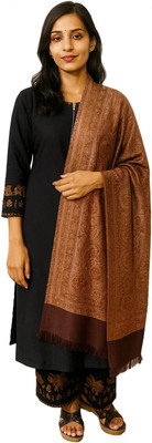CHOUDHARYRETAILS Wool Woven Women Shawl(Brown)