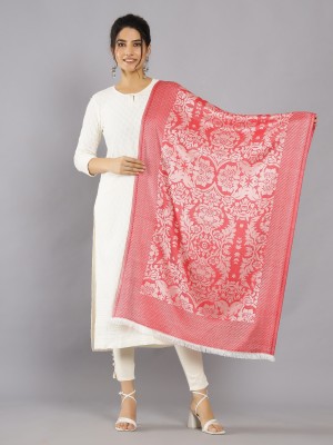 Ravaiyaa - Attitude Is Everything Wool Woven Women Shawl(Red)