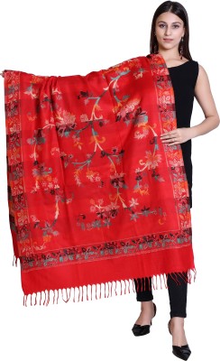 SAVIE Wool Embroidered Women Shawl(Blue)