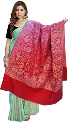 CHOUDHARYRETAILS Wool Printed Women Shawl(Maroon)