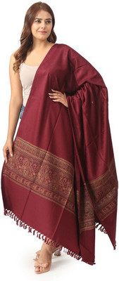Life and style Wool Printed Women Shawl(Purple)