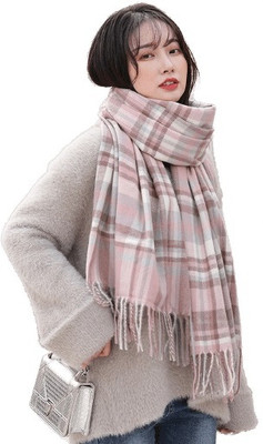 AlexVyan Acrylic, Wool Woven Women Shawl(Pink)