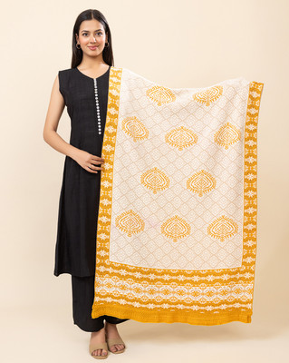 Wrap Me Warm Viscose, Acrylic, Wool Woven Women Shawl(Yellow)