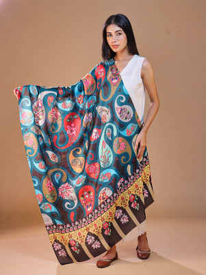 swi stylish Wool Paisley Women Shawl(Multicolor)