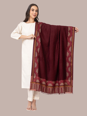 Sudako Acrylic Printed Women Shawl(Brown)