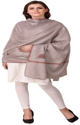 HOC Wool Embroidered Women Shawl(Brown)