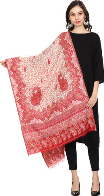 swi stylish Wool Printed Women Shawl(Red)