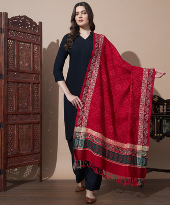 HEMLOCK Wool Self Design Women Shawl(Multicolor)