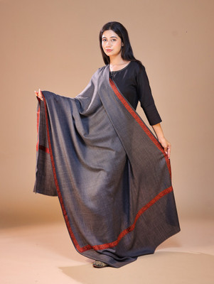 swi stylish Wool Solid Women Shawl(Grey)