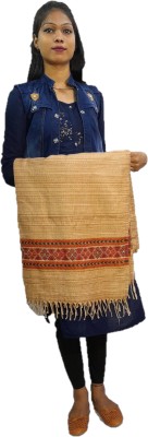 Royal-E-Kashmir Wool Self Design Women, Men Shawl(Beige, Multicolor)