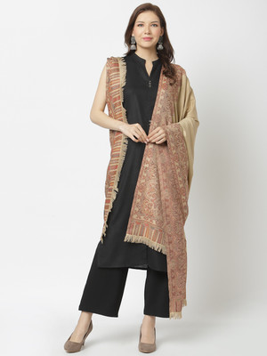 WEAVERS VILLA Polyester Wool Blend Solid Women Shawl(Multicolor)