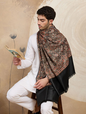 GREEN AGRITECH Polyester Wool Blend Woven, Self Design Men Shawl(Multicolor)