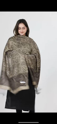 Bharti Silk Woven Women Shawl(Brown)